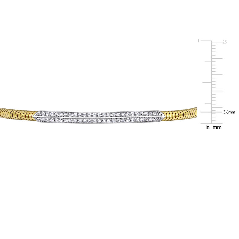 Cubic Zirconia Omega Open Bangle in Gold Plated image number null